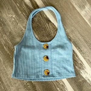 Blue halter top